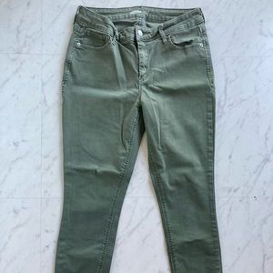 Old Navy Super Skinny Green Ankle Jeans